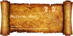 Nyitray Ubul névjegykártya